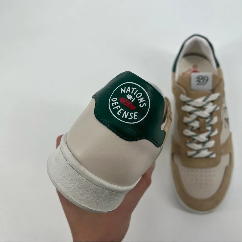 339 Elite Edition Varsity Green Cream Suede Designer Classic Lace Up Sneakers 40 - Picture 3 of 8